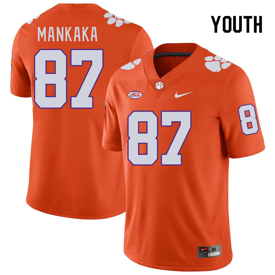 Youth Clemson Tigers Michael Mankaka #87 College Orange NCAA Authentic Football Stitched Jersey 23RI30RM